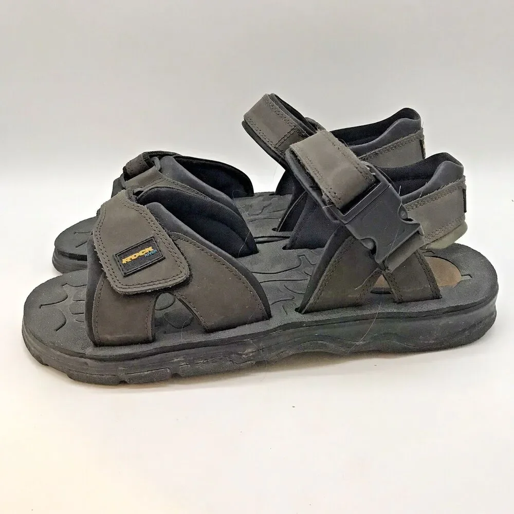 Rock River Sports Sandals Men's 13 Brown Faux Leather Hook & Loop Hiking Shoes